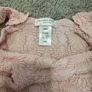Altar'd State Dusty Rose Smocked Ruffled Tank